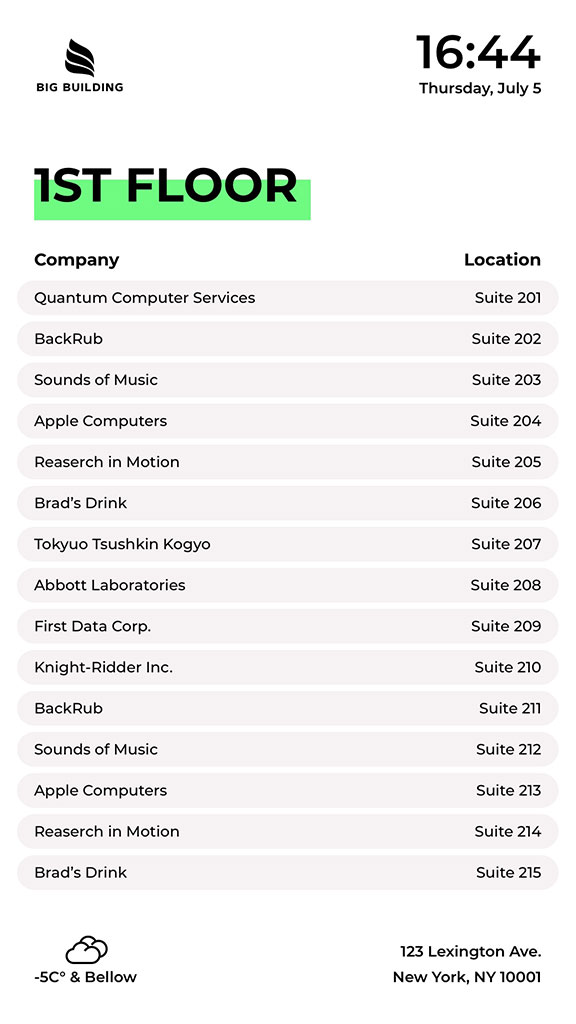 digital signage list companies
