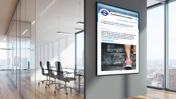 Digital signage in a modern workplace - cloud based digital signage